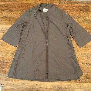 Zishen Olive Green Light Weight Quarter Sleeve Zip Up Jacket A5